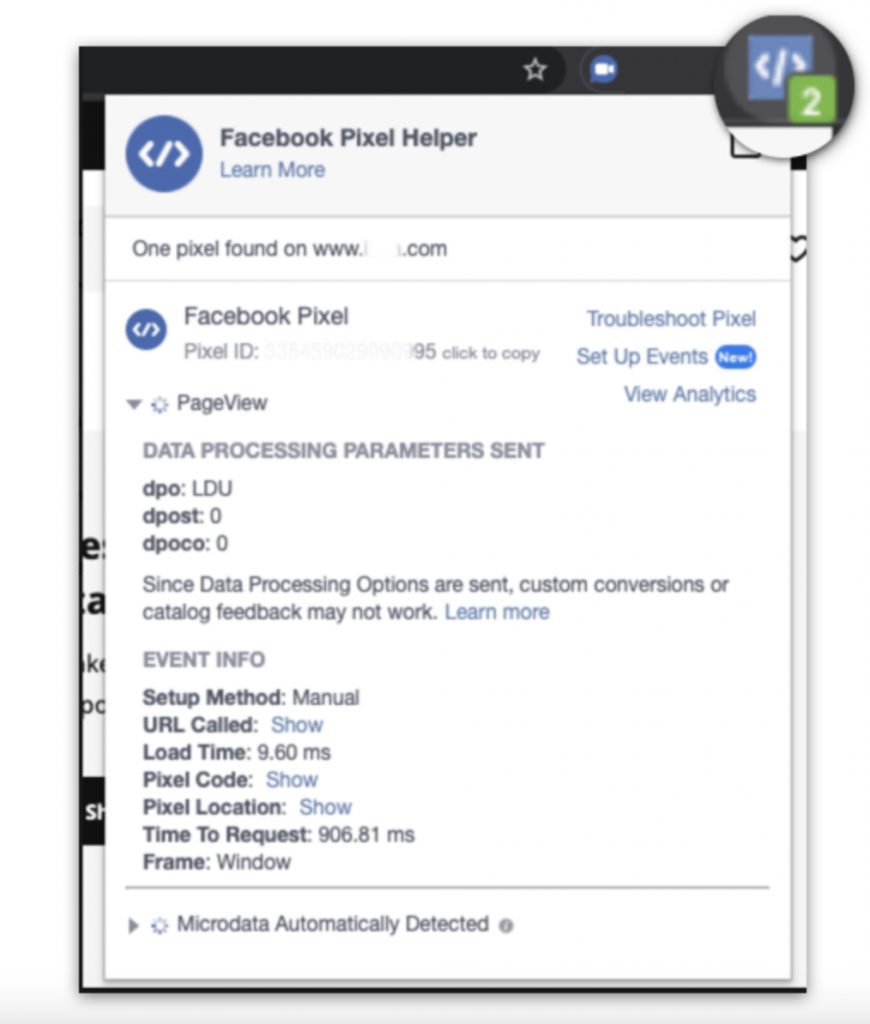 facebook pixel helper